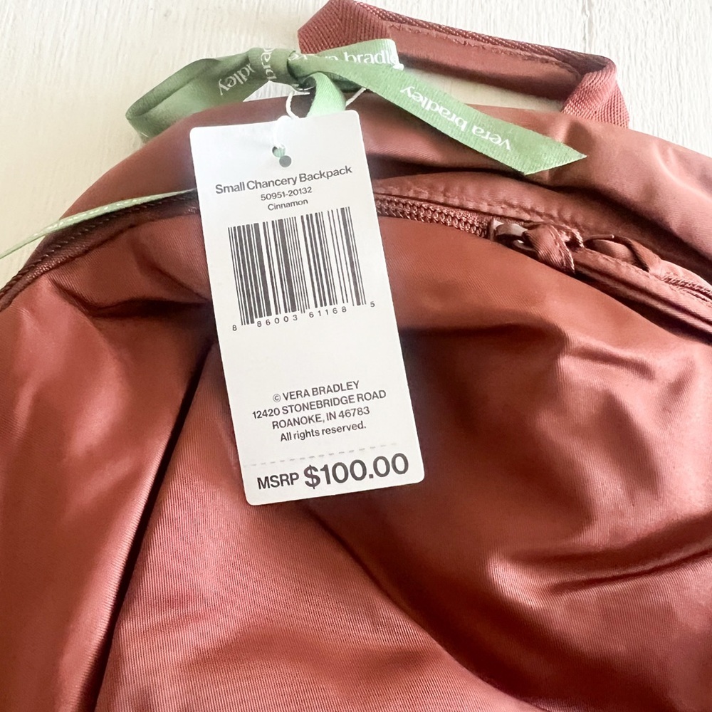 NWT: Vera Bradley Nylon Chancery Backpack in Cinnamon - Picture 5 of 9
